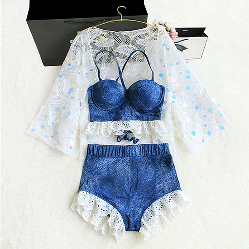 push up bikini top with high waisted bottoms