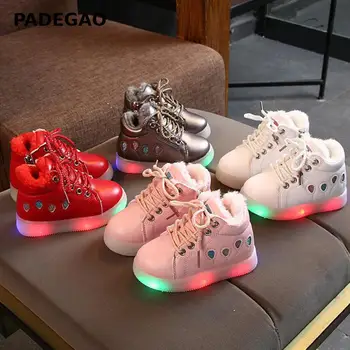 

Shoes Kids Boy Plus Velvet Lighted Shoes For Girls Led Luminous Skate Shoes Kids Winter Sneakers Kids Lighted Shoes Boys 2020