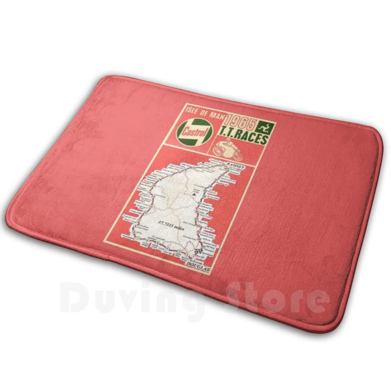 Isle Of Man Tt Vintage Map Tappeto Mat Tappeto Cuscino Morbido Antiscivolo Norton Moto Guzzi Laverda Isle Of Man Tt Race Bsa Joe