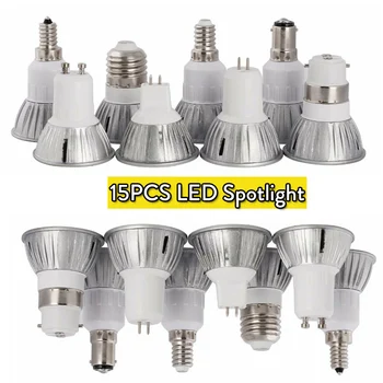 通販 3 ワット調光 Led スポットライト GU10 MR16 GU5.3 E27 E14 E12 B22 B15 電球ランパーダ 110V 220V 12 12v ランプ Bombillas ライト家の装飾のため