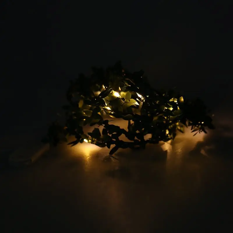 2M 20 LEDs leaf garland Button battery operate Copper LED fairy string lights for christmas wedding decoration party