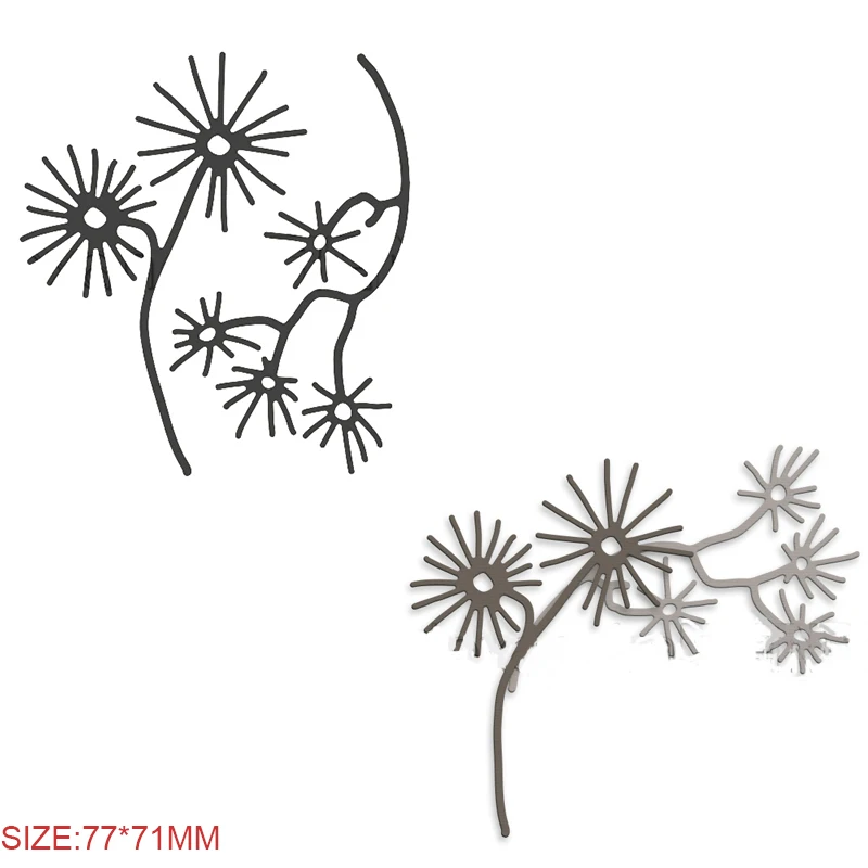 

New Arrival Metal Christmas Pine Tree Branch Cutting Dies for 2021 DIY Scrapbook Photo Album Card Making Craft Stencil