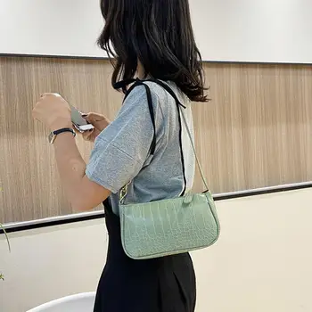 

PU Leather Women's Bag Crocodile Shell Killer Bag Handbag Shoulder Bag Shopping Bag Versatile Underarm Bag Crossbody Bag