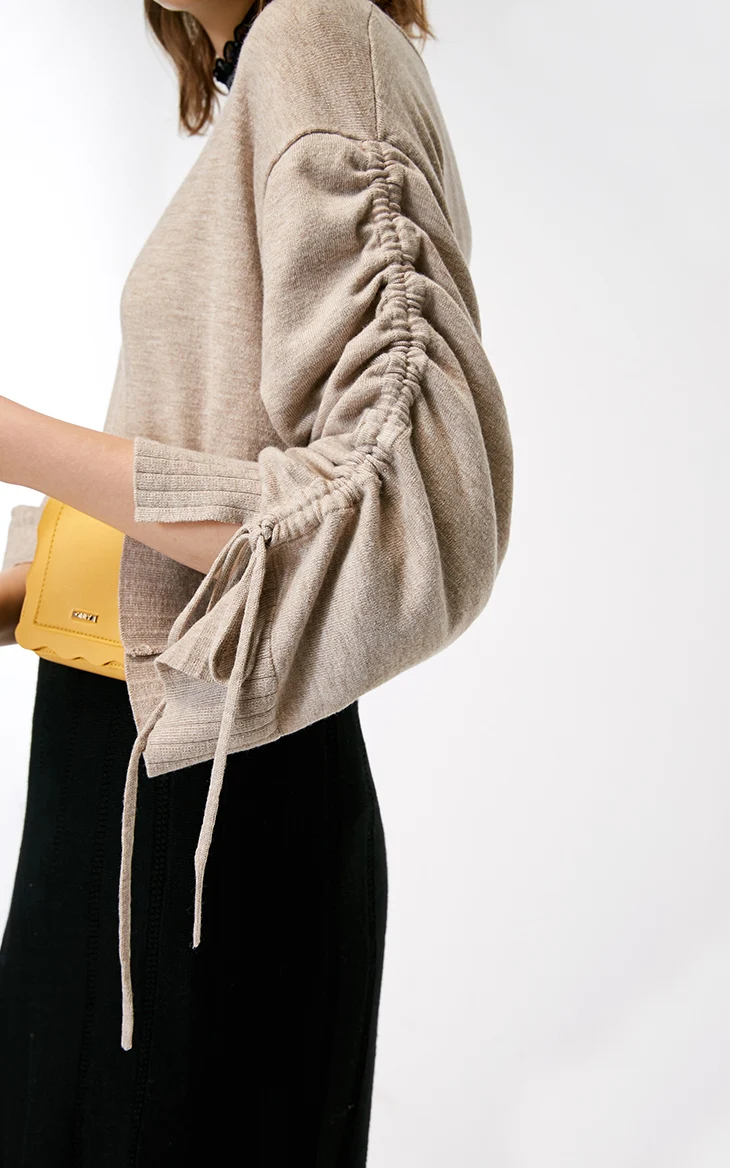 ONLY New Loose Open-forked Tie Sleeve Knitted Sweater | 118324531