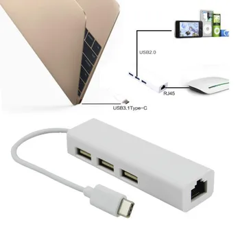 

CHYI Usb 3.1 Type C To Usb 2.0 Hub Multi Ports Usb-c Hab Splitter RJ45 Ethernet Network Adapter Computer Accessories For Macbook