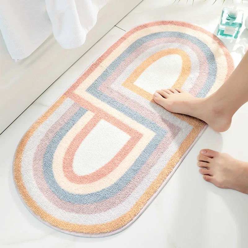 

New Nordic Bath Mat Bathroom Carpet Non Slip Entrance Floor Mat Doormat Kitchen Absorption Rugs Tapete Para Sala Home Decoration