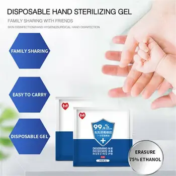 

3g*50 Pcs Antibacterial Waterless Hand Sanitizer Disposable Rinse Free Wipe Out Bacteria Clean Gel Quick-Dry Disinfection Tools