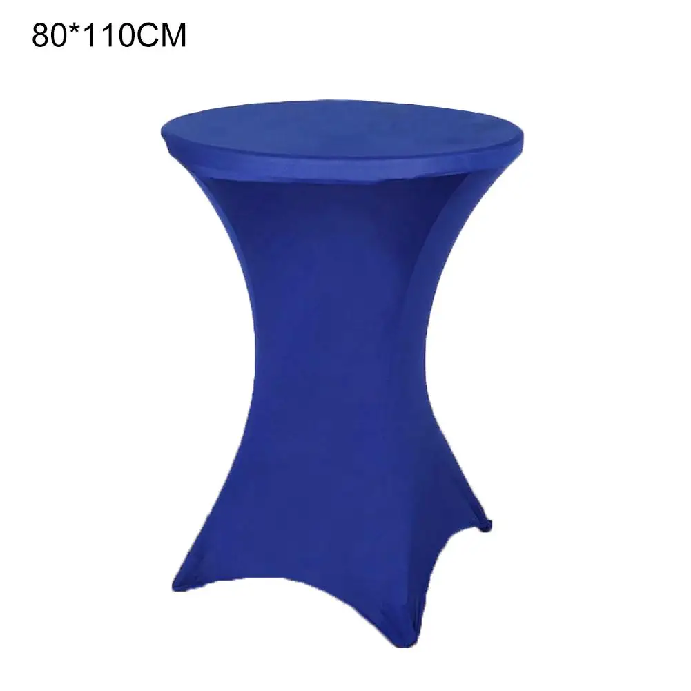 Navy Blue Стрейч круглая скатерть журнальный столик крышка спандекс Скатерти бар отеля Свадебная вечеринка покрытие стола Декор 60/70/80 см Диаметр - Цвет: Navy Blue