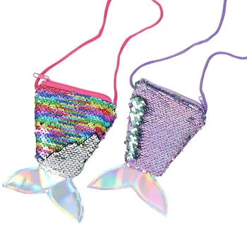 

2019 Sequins Mermaid Coin Pocket Wallet For Kids Girl Glittering Women Zipper Party Clutch Handbag Purse Money Change Bag Pouch