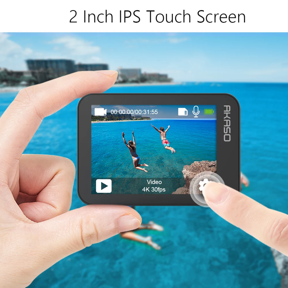  AKASO V50X Native 4K30fps WiFi Action Camera with EIS Touch Screen 4X Zoom 131 feet Waterproof Came