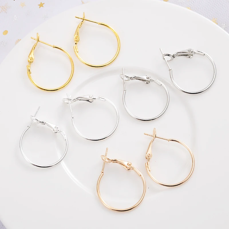 

New Fashion 30-90Pcs/Pack 4 Colors Round Big Circle Hoop Earrings Cute Round Hooks For DIY Women Jewelry Making Accessories
