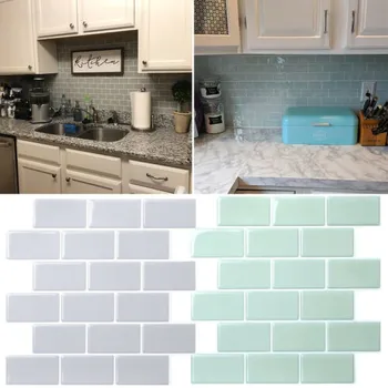 

12 Inch 3D Wallpapers Self-Adhesive Kitchen Wall Tiles Mosaic Tile Sticker Peel Stick Home Decoration Decals