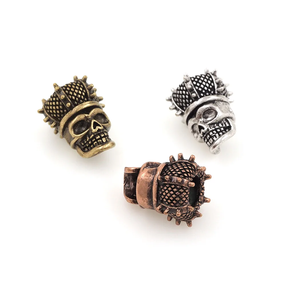 

3D Copper Pirate Skull Spacer Beads for Bracelets Necklaces Pendants Jewerly Making 21x17.7x14.2MM