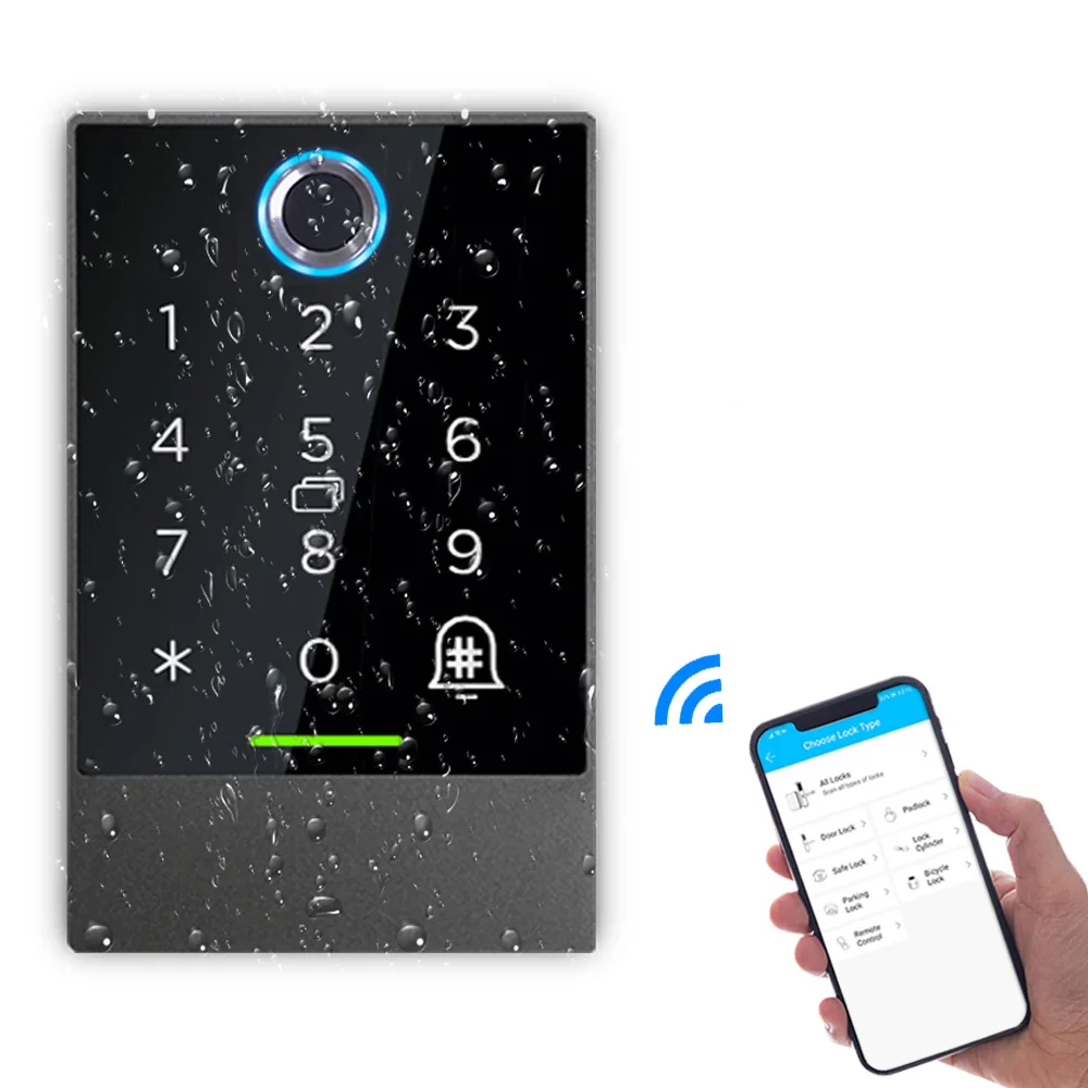 Système de contrôle d'accès de porte avec application Bluetooth TTlock, lecteur de carte, passerelle WiFi, verrouillage à 13.56 Z successifs, clavier de contrôle d'accès à empreintes digitales, K2, K2F