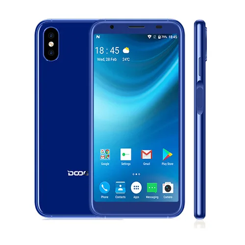 Новинка DOOGEE X55 смартфон 5,5 ''18:9 HD MTK6580 четырехъядерный 16 Гб rom Двойная камера 8,0 МП Android 7,0 2800 мАч боковой отпечаток пальца - Цвет: Blue