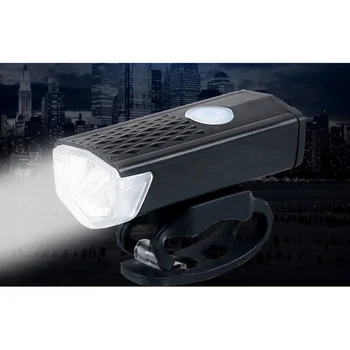 

2255LED Bicycle Light Rechargeable USB Headlight Tail Light White Black Flashlight Mountain Bike Front Light