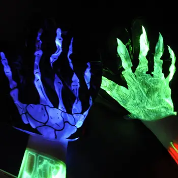 

1Pcs Colorful LED Flashing Skeleton Werewolf Gloves Party Props Joke Prank Toy Funny Tricky Gloves April Fool's Day toys