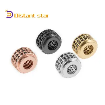 

9*6mm Copper Cubic Zirconia Cylinder Diy Jewelry Making Accessories Bracelet Necklace Hole Gasket Model Finding Hole Beads