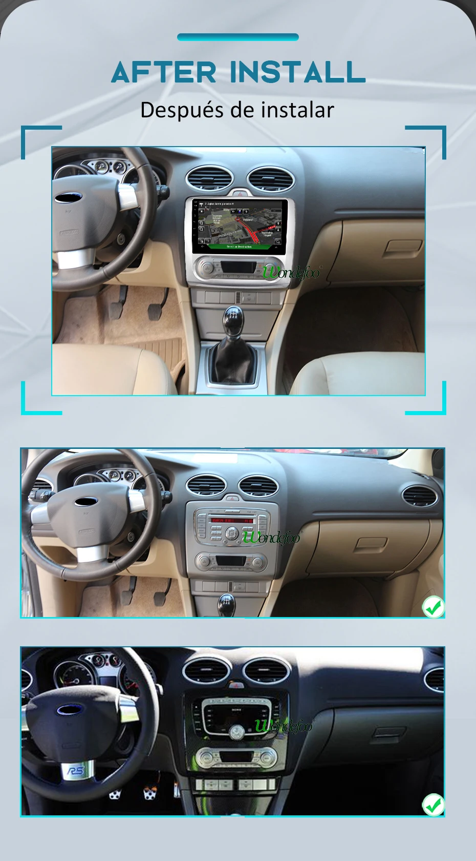 Discount 1280*720P Android 9.0 Carplay 4G 64G Auto GPS Radio for Ford Focus Exi AT 2004-2011 Navigation IPS Screen Receiver No DVD Player 4