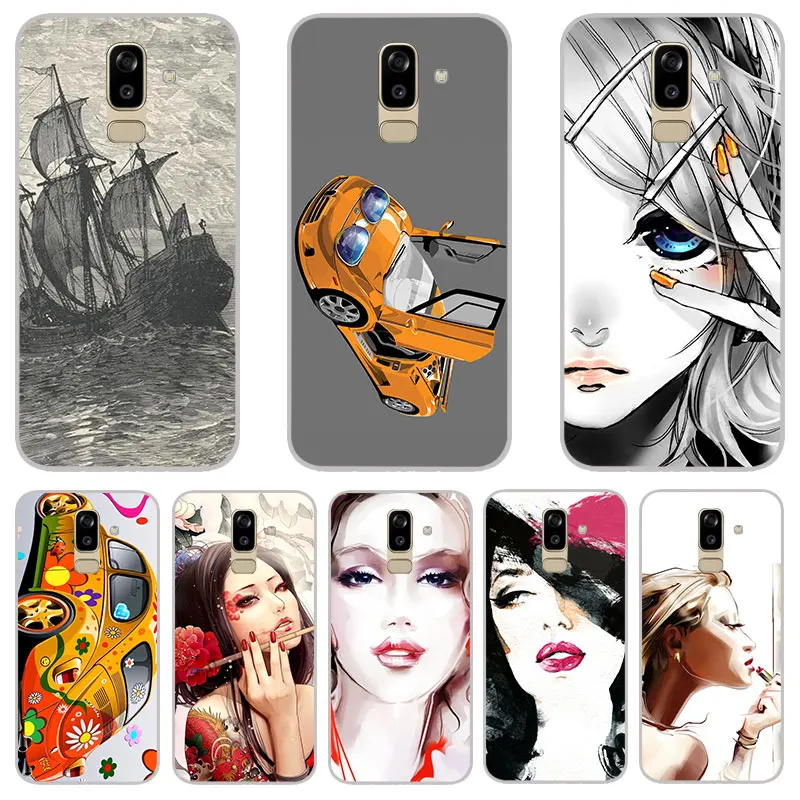 Drawing girl Matte Silicone Cases For Samsung galaxy J3 J5 J7 A3 A5 A7 2016 2017 TPU Phone Case back Cover |