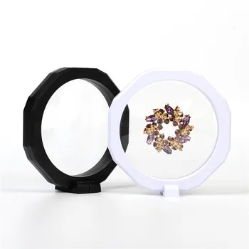 

Octagonal Shaped Clear Jewelry Packing Boxes Suspended Coins Floating Display Case Stand Holder Box for Necklace/Earrings/Bracel