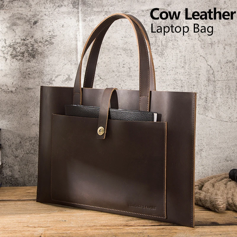 

Cow Leather Laptop Sleeve Bag For Macbook Pro 13 15 16 Sleeve for Macbook Pro 15 Business Laptop Bag Case for Huawei Handbag