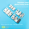 1 set Stainless Steel Heavy Duty Picture Frame Hanger Photo Display Hooks Bed Interlocking Hanging Fasteners Furniture Connector 1
