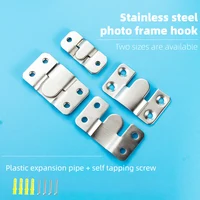 1 set Stainless Steel Heavy Duty Picture Frame Hanger Photo Display Hooks Bed Interlocking Hanging Fasteners Furniture Connector 1