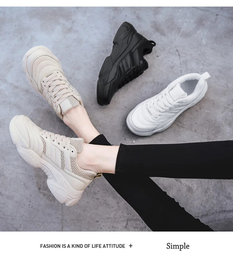 2019 г. Спортивная обувь черного цвета высокого качества; сезон осень-зима; женская модная повседневная беговая Обувь на платформе; маленькие