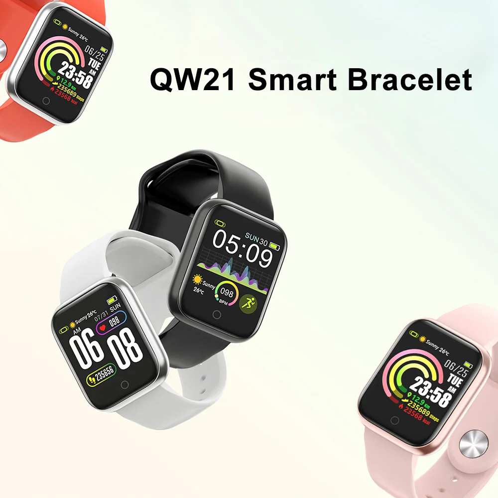 Docooler QW21 умный Браслет IP67 Водонепроницаемый Монитор Сердечного Ритма Смарт-браслет для измерения артериального давления браслет для Android iOS