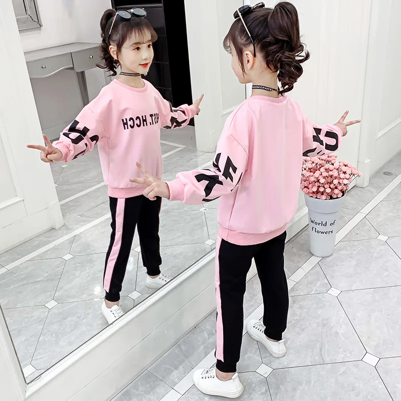 

WOMEN'S Dress Girls Spring Clothing Hoodie Sports Set 2020 New Style Children Western Style Korean-style Two-Piece Set Online Ce
