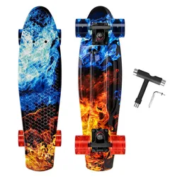 58cm Fishboard Children Skateboard Skateboard Flashing Wheel Skate Board Cruiser Skate Board Kids Mini Skateboard Single Rock