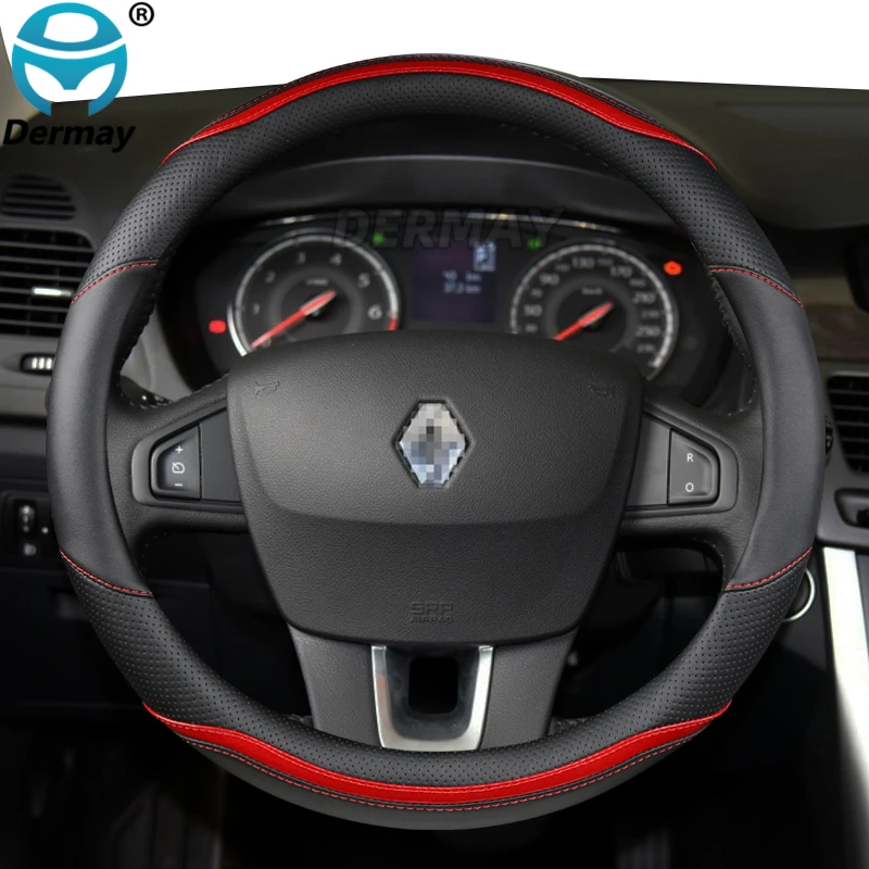 Funda trenzada de cuero Artificial negro para volante de coche, cosida a  mano para Renault Clio 3 2008 2009 Clio Dynamics 2008 Clio Mk 3 - AliExpress