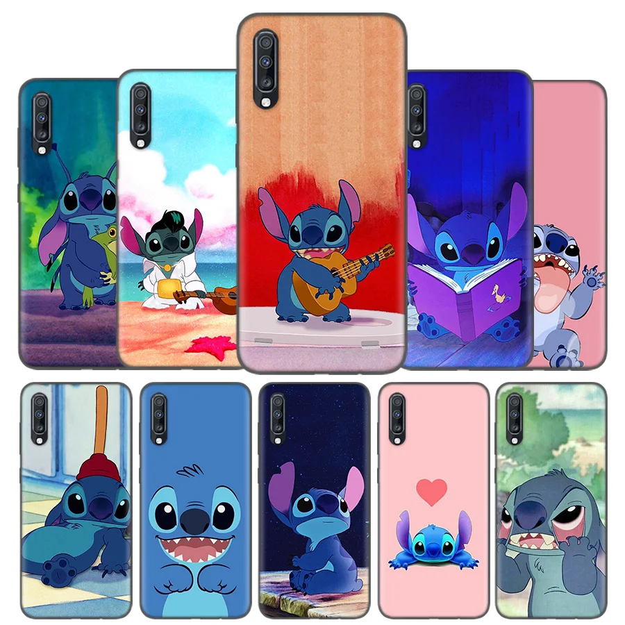 

Silicone Case Cover For Samsung Galaxy A50 A80 A70 A60 A40 A30 A20 A20e A10 A9 A8 A7 A6 Plus 2018 Note 10 9 8 Cute Lilo Stitch