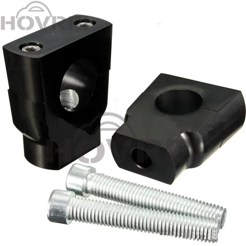 

Universal Motorcycle Chrome black 7/8" 22mm handle bar Mounting Clamps risers HandleBar Risers Adapter For Harley Honda