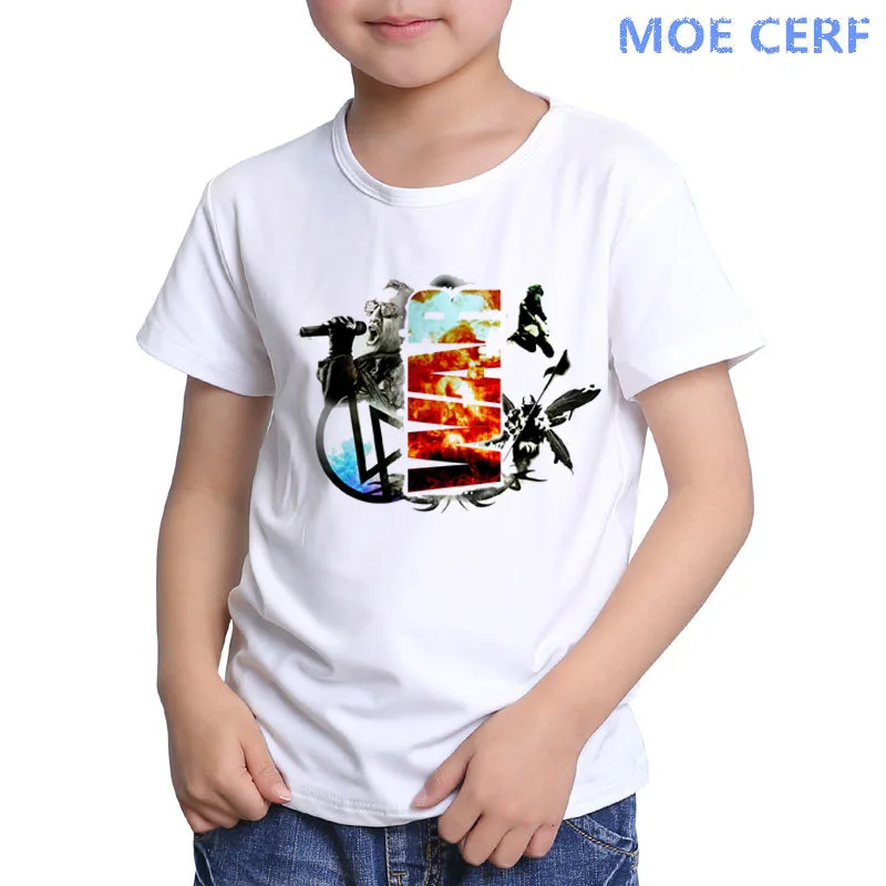 Детская модная футболка с объемным дизайном крутая футболка Linkin Park Camisetas, детская забавная одежда хлопковые топы с надписями для малышей, M4-6 - Цвет: 2