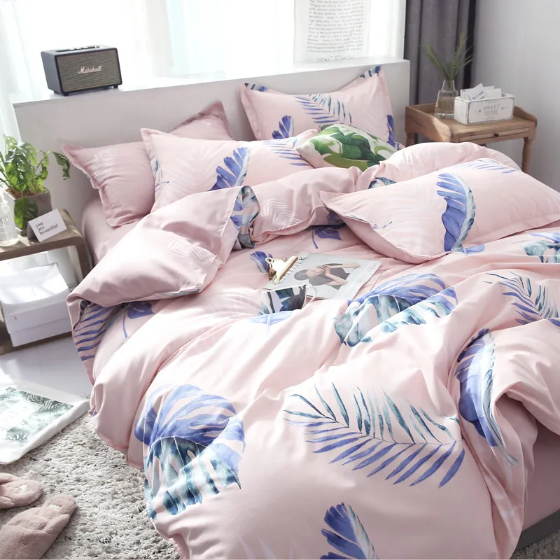 

Quilt Bedding Bedding Kit Dormitory Beddings Three-Piece Set Girl Heart Single Bed Bedding Small Fresh Blue