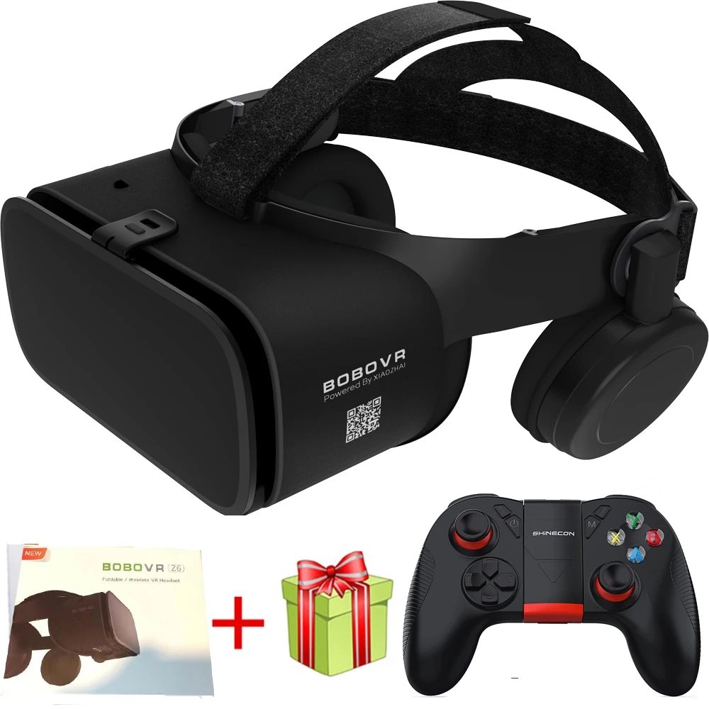 Новые Bobo vr Z6 VR очки беспроводные Bluetooth наушники VR очки Android IOS Удаленная реальность VR 3D картонные очки - Цвет: Серый