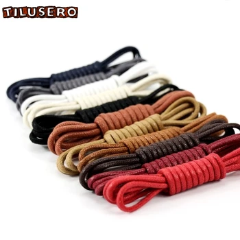 

1 pair leather shoelaces round waxed casual shoes lace rope fine england brown cotton and linen shoes lace Z031