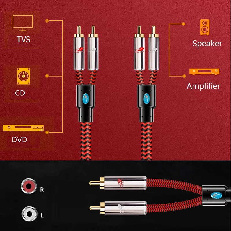 Cavo RCA Preffair Per Audiofili: 2 RCA Maschio A 2 RCA Maschio, Placcato Argento, 1.5m, Per Hi-Fi E Home Theater - 4
