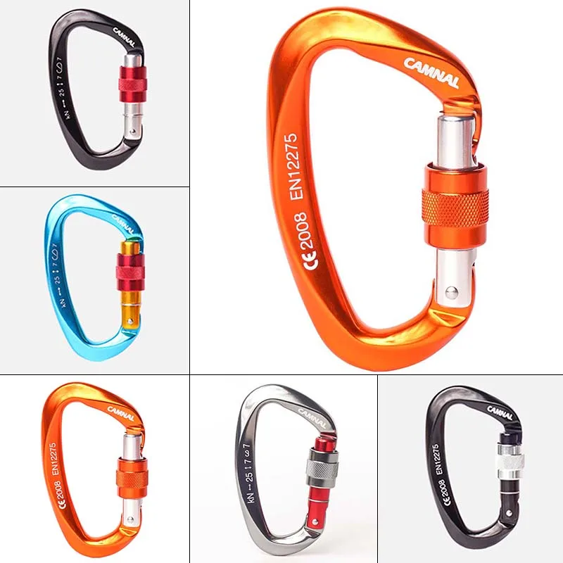 25KN Outdoor Rock Climbing Security Safety Buckle Carabiner Hook Lock 5Pcs