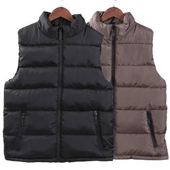 

In the fall and winter of 2020 men new cotton feather waistcoat thickening collar loose warm vest