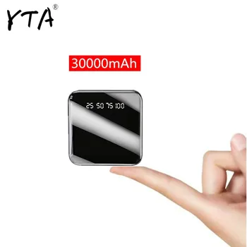 ミニ電源銀行30000の1900mah × xiaomi mi powerbank pover銀行充電器デュアルusbポート外部バッテリーpoverbankポータブル