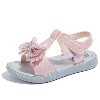 

Kids Girl Sandals Leather Summer Shoes Kids Flower Princess Shoes Bow Dress Party Wedding Children's Shoes Pink White