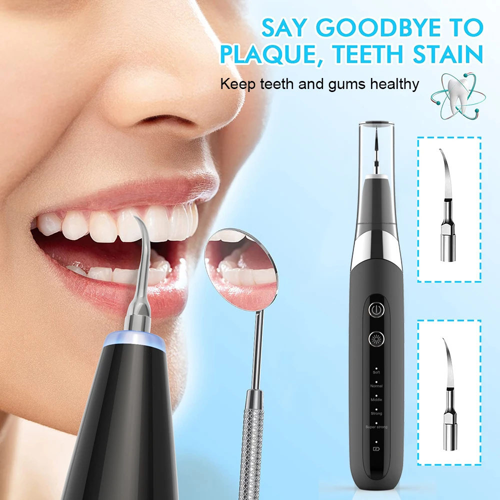 Ultrasonic Personal Dental Cleaning Cleaner Tartar Teeth Stain Portable Electric Calculus Plaque Tarter Remover LED dental cleaner dental scaler