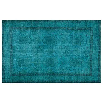 

Handmade Turquoise Vintage Overdyed Turkish Area Rug 172x278 Cm-5'8''X9'1''