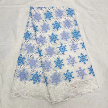 

High Quality Swiss Voile Laces Switzerland Cotton African Dry Cotton Lace Fabric White Hollow Out Nigerian Voile Lace 5Yards QZS