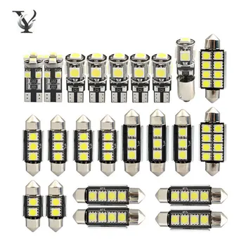 

23Pcs/set Canbus Error Free LED Car Interior Reading Light Auto Plate Lamp 6500K White Super Bright Double Point Light