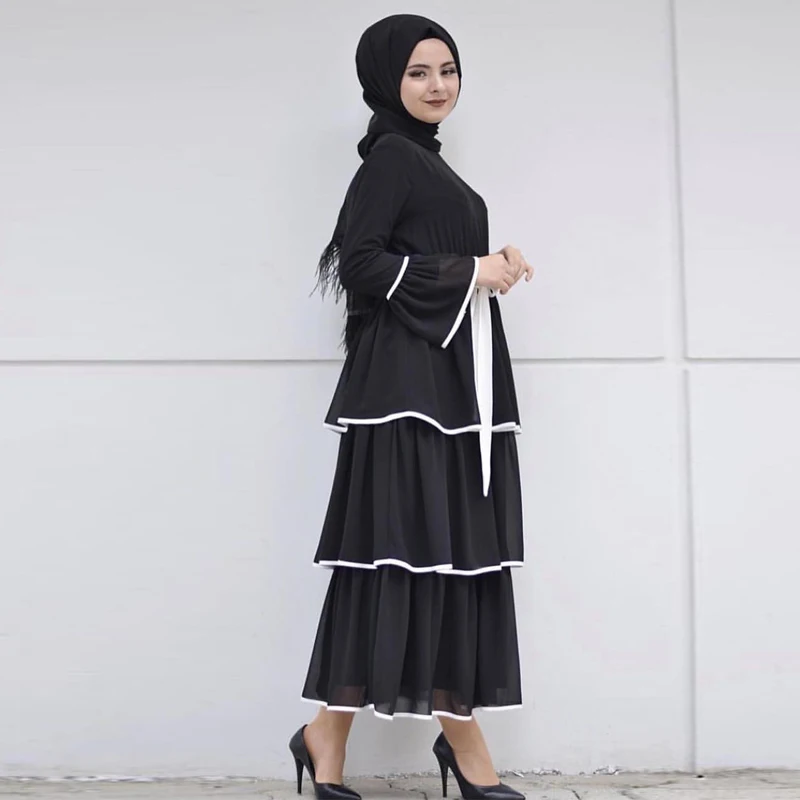 Abaya Дубай турецкое мусульманское платье ХИДЖАБ КАФТАН Бангладеш одеяние мусульмане одежда Катара Абая для женщин Восточный халат из марокена