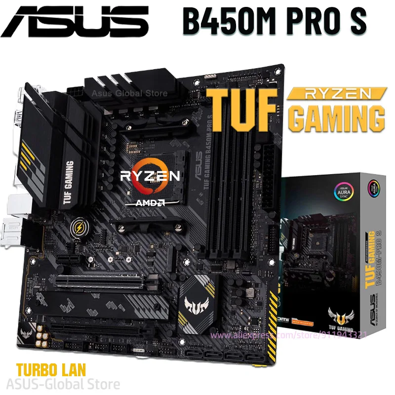 Материнская плата Asus TUF GAMING B450M-PRO S B450 PCI-E 3 0 AMD Ryzen 1/2/3-го поколения DDR4 128 ГБ 4400OC